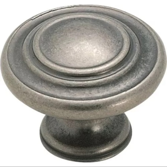 Set Of 2 NEW Amerock 1-1/4 Weathered Nickel Inspiration Knob 1"  BP1586WN - Picture 3 of 3